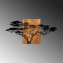 Wallity Acacia Tree - 329 Escultura de Pared de Madera y Metal en Negro y Nogal